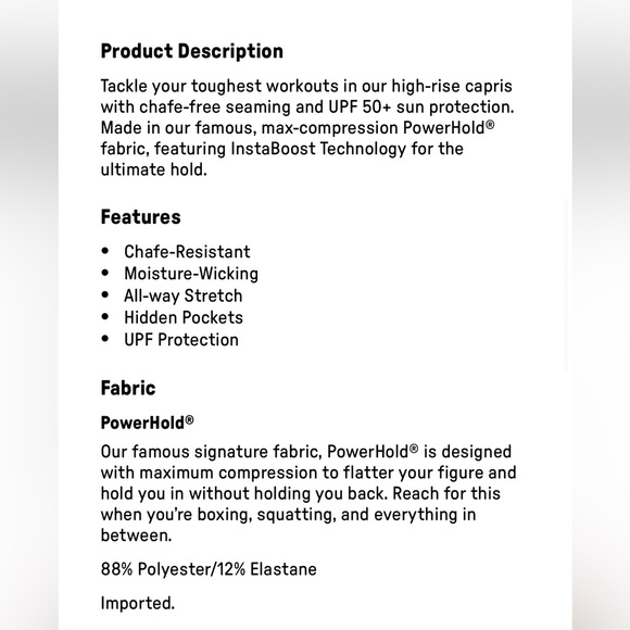 Fabletics legging Define power hold high waisted capri in adalia color - Picture 8 of 8